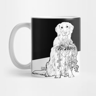 Retriever Labrador and Spider Plant Mug